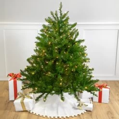 4' Pre-Lit Full Northern Pine Artificial Christmas Tree, Clear Lights