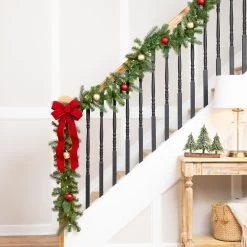 9' X 10" Pre-Lit Noble Fir Artificial Christmas Garland - Clear Lights