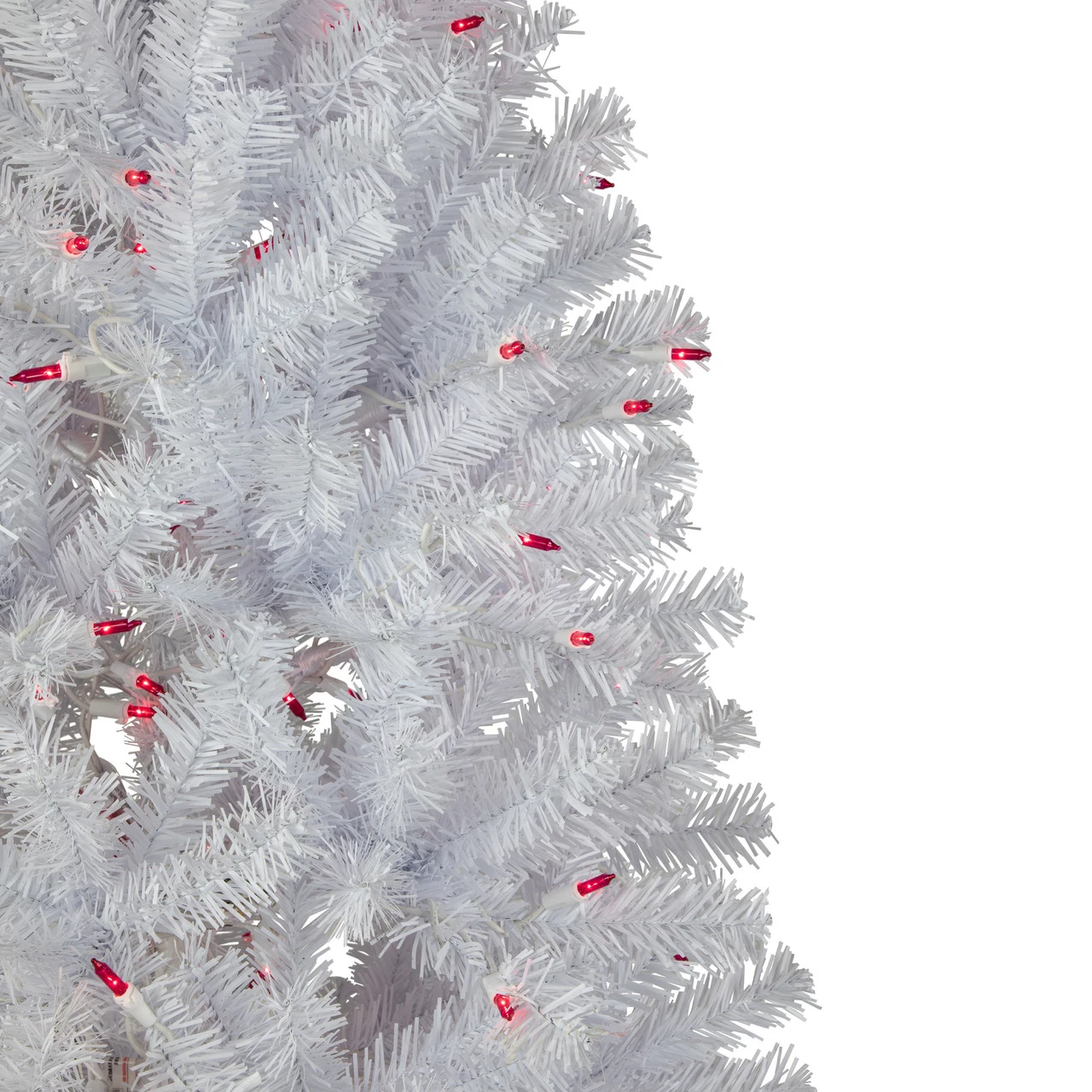 6.5’ Pre-Lit Slim Geneva White Spruce Artificial Christmas Tree, Pink Lights 4 6.5’ Pre-Lit Slim Geneva White Spruce Artificial Christmas Tree, Pink Lights - Image 2