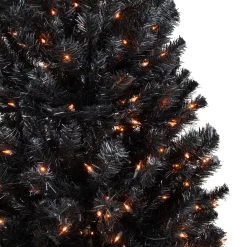 6ft Pre-Lit Black Noble Spruce Artificial Halloween Tree, Orange Lights -Christmas Decoration Store northlight z92381 2updated 39940.1667530283