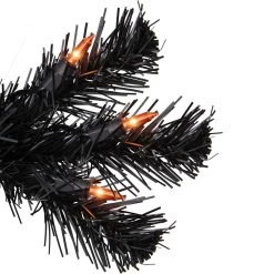 6ft Pre-Lit Black Noble Spruce Artificial Halloween Tree, Orange Lights -Christmas Decoration Store northlight z92381 35107.1667530284