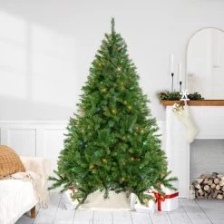 7.5' Pre-Lit Chatham Pine Artificial Christmas Tree, Multi-Color Lights