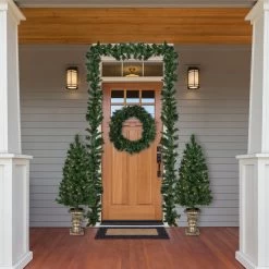 5-Piece Pre-Lit Norwich Pine Artificial Christmas Entryway Set