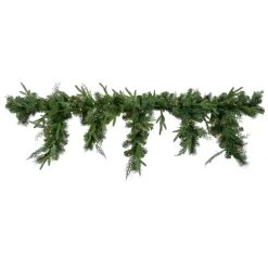 6' X 18" Pre-Lit Mixed Pine Artificial Christmas Icicle Garland, Clear Lights