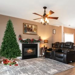 7.5' Pre-Lit Manchester Pine Instant Connect Artificial Christmas Tree, Dual LED Lights -Christmas Decoration Store northlight z94430 5 52117.1668089865