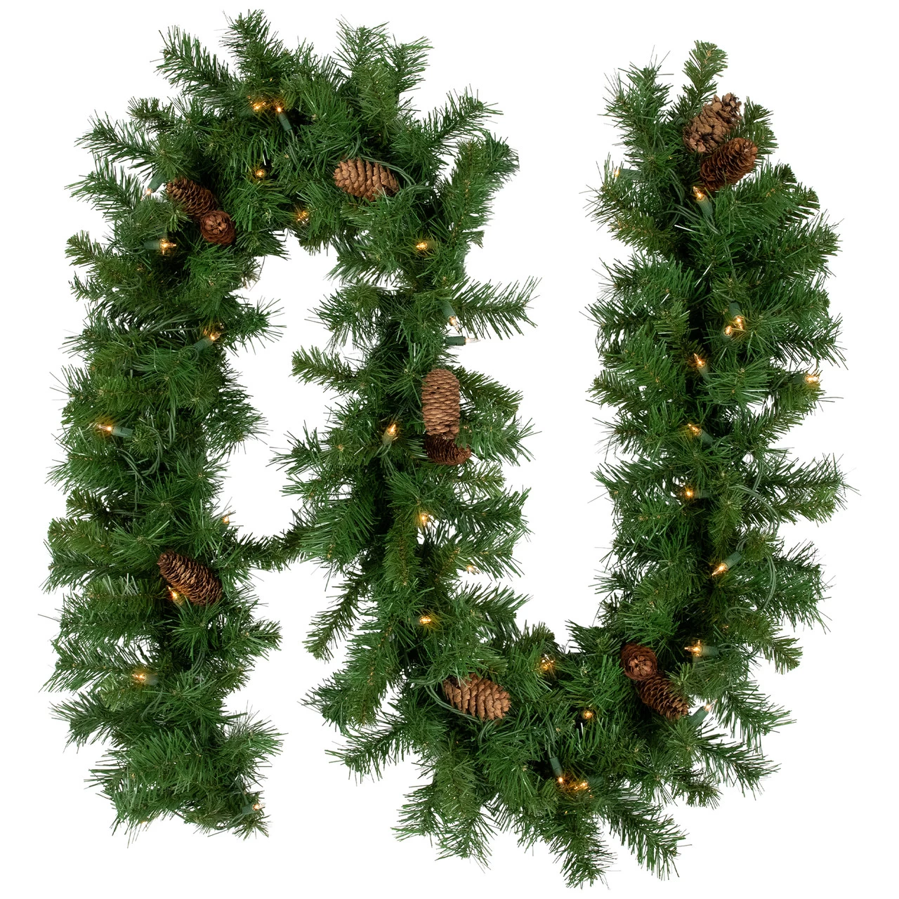 9' X 12" Pre-Lit Dakota Red Pine Artificial Christmas Garland - Clear Dura Lights 4 9' X 12" Pre-Lit Dakota Red Pine Artificial Christmas Garland - Clear Dura Lights - Image 2