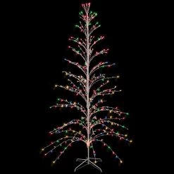 9' Pre-Lit Christmas Cascade Twig Tree Outdoor Yard Art Decoration - Multi-Color Lights