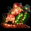 17" Pre-Lit Green And Red Holographic Santa In Sleigh Christmas Window Silhouette Decoration -Christmas Decoration Store northlight zg15705 76040.1667571967