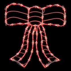14" Lighted Red Bow Window Silhouette Christmas Decoration