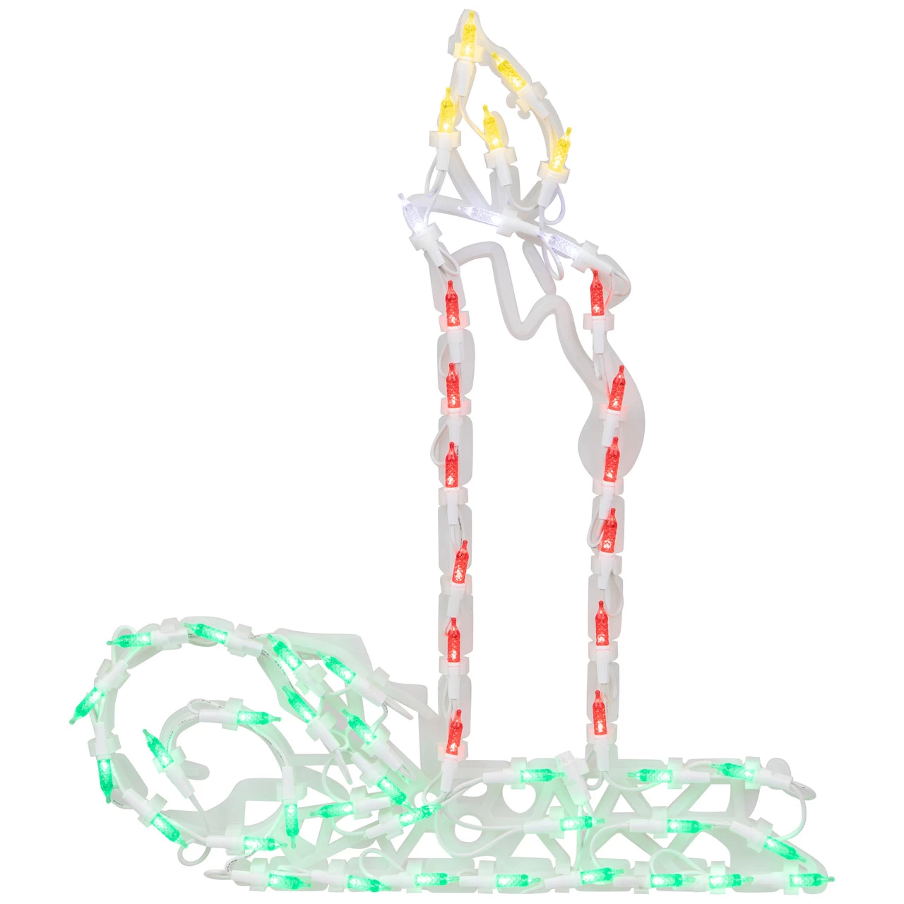 17.5" Red And Green LED Lighted Candle Christmas Window Silhouette Decor 4 17.5" Red And Green LED Lighted Candle Christmas Window Silhouette Decor - Image 2