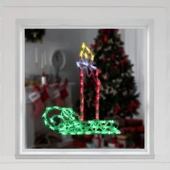 17.5" Red And Green LED Lighted Candle Christmas Window Silhouette Decor 7 17.5" Red And Green LED Lighted Candle Christmas Window Silhouette Decor -Christmas Decoration Store northlight zg15719 3 60942.1667489914