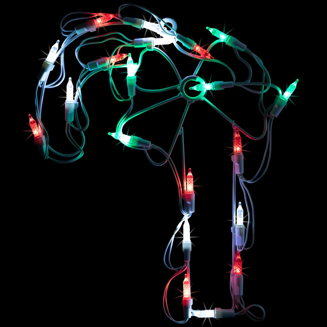 12" Battery Operated LED Candy Cane Christmas Window Silhouette Decoration 3 12" Battery Operated LED Candy Cane Christmas Window Silhouette Decoration