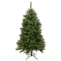 5' Pre-Lit Green Medium Beaver Pine Artificial Christmas Tree, Clear Lights
