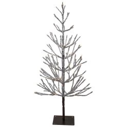 4' Pre-Lit LED Brown Artificial Christmas Tree With Icicle Lights- Clear Lights