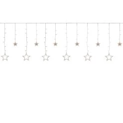 138 Clear LED Star Drop Window Curtain Christmas Lights - 17.75ft Clear Wire