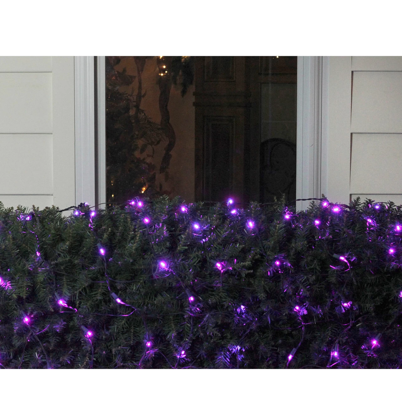 4' X 6' Purple LED Wide Angle Net Style Christmas Lights - Green Wire 4 4' X 6' Purple LED Wide Angle Net Style Christmas Lights - Green Wire - Image 2