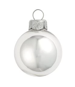 2ct Silver Glass Shiny Christmas Ball Ornaments 6" (150mm)