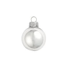 6ct Pearl White Silver Shiny Glass Christmas Ball Ornaments 4" (100mm)