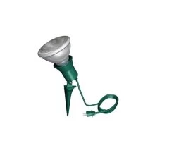 Green Outdoor Flood Lamp Holder With Ground Stake