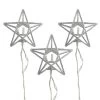 10-Count Battery Operated Warm Clear Sparkling Glittered Star Christmas Light Set, 6.6ft Silver Wire