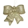16" Gold Glittered Battery Operated Lighted LED Bow Christmas Decoration