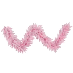 9' X 14" Light Pink Fir Artificial Christmas Garland - Pink Dura-Lit Lights