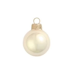 2ct Champagne Gold Glass Pearl Christmas Ball Ornaments 6" (150mm)