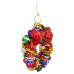 Christopher Radko Joyful Wreath Gem Glass Christmas Ornament 1018354 -Christmas Decoration Store radko 1018354 3 85130.1684507611