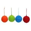Set Of 4 Vibrantly Colored Knitted Christmas Ball Ornaments 2.5” (63.5mm)