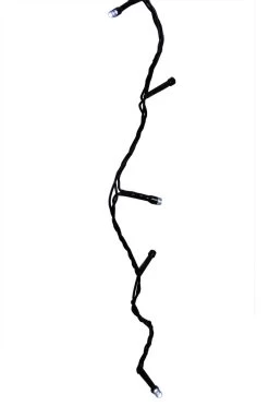 608 Battery Operated Cool White LED 8-Function Christmas Lights - 149 Ft Black Wire