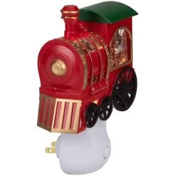 6.5" Red, Green And Gold Glitter Bubble Lamp Christmas Train Night Light -Christmas Decoration Store roman 160166 2 39559.1667575777