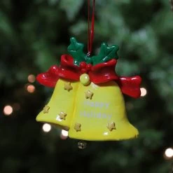 Club Pack Of 24 Yellow And Red Happy Holiday Bell And Cardinal Christmas Ornaments 4.25" -Christmas Decoration Store roman 20994 2 06120.1667662855