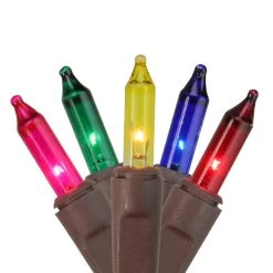 2' X 8' Multi-Color Mini Christmas Net Style Tree Trunk Wrap Christmas Lights - Brown Wire