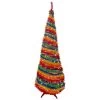 6' Pre-Lit Rainbow Tinsel Pop-Up Artificial Christmas Tree, Clear Lights