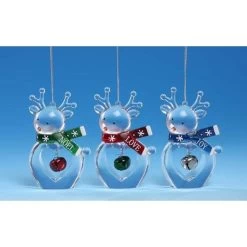 Club Pack Of 12 Clear Icy Crystal Decorative Christmas Deer Ornaments 3.5"