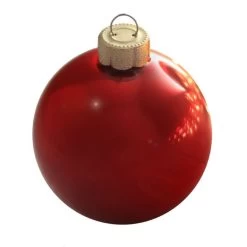 2ct Pearl Red Glass Ball Christmas Ornaments 6" (152mm)