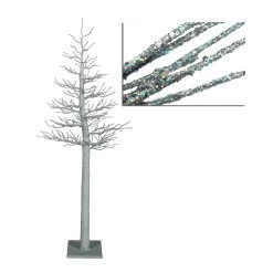 4' Silver Glitter Metallic Artificial Christmas Display Tree - Unlit