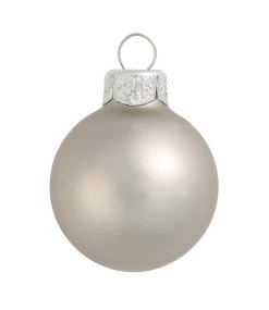 6ct Matte Smoke Silver Glass Ball Christmas Ornaments 4" (101mm)