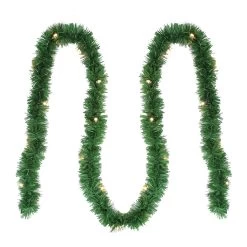 12' X 2.5” Pre-Lit Green Pine Artificial Christmas Garland - Clear Lights