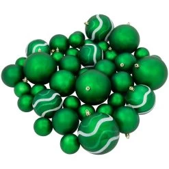 39ct Kiwi Green Shatterproof 2-Finish Christmas Ball Ornaments 4" (100mm)
