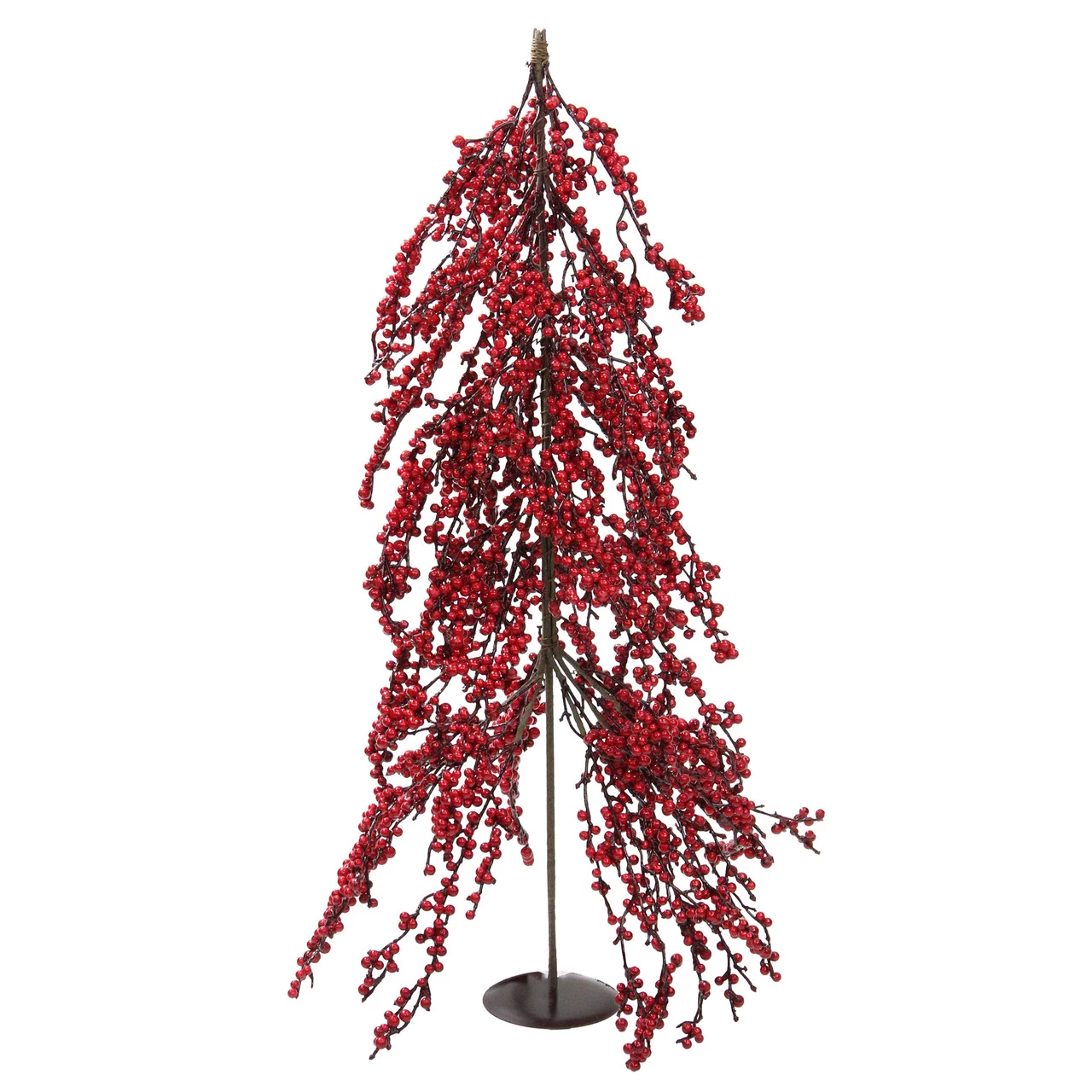 2.5' Red Berries Artificial Upside Down Christmas Tree - Unlit 3 2.5' Red Berries Artificial Upside Down Christmas Tree - Unlit