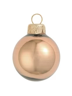 2ct Light Brown Glass Shiny Finish Christmas Ball Ornaments 6" (150mm)