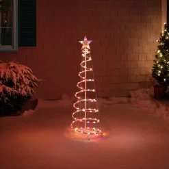 4ft Lighted Spiral Christmas Tree With Star Tree Topper, Multi Lights -Christmas Decoration Store ys multitree medium 2 00638.1667576308