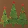32" Green And Red Lighted Christmas Tree Trio Outdoor Decor