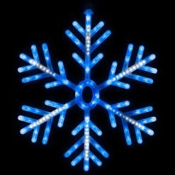 25" Lighted Blue And White Snowflake Christmas Decoration