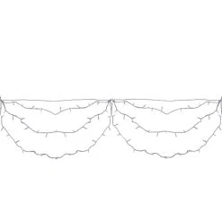 150 Blue And White LED Swag Christmas Lights - 7.5 Ft White Wire