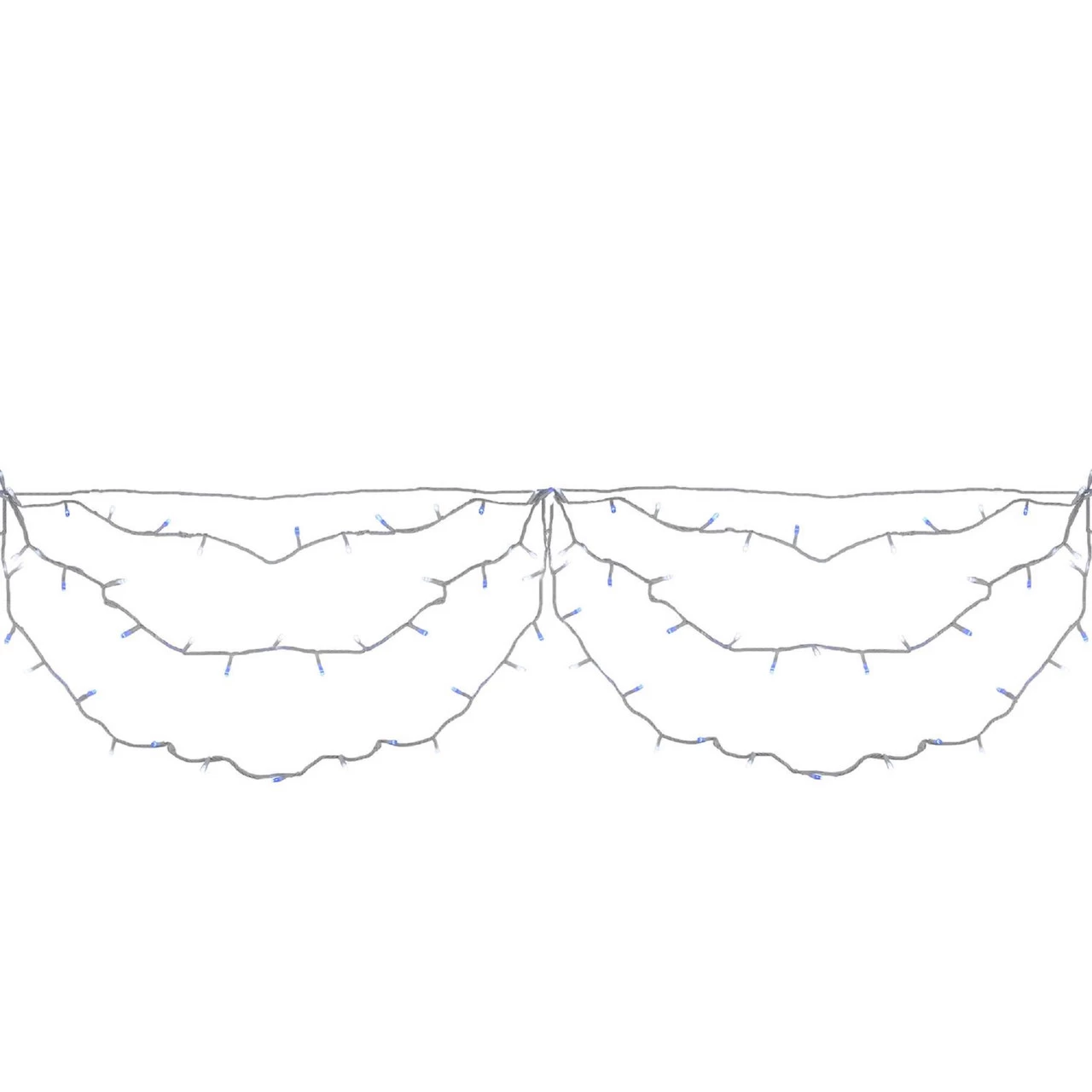 150 Blue And White LED Swag Christmas Lights - 7.5 Ft White Wire 3 150 Blue And White LED Swag Christmas Lights - 7.5 Ft White Wire