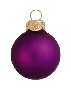 12ct Purple Glass Matte Finish Christmas Ball Ornaments 2.75" (70mm)